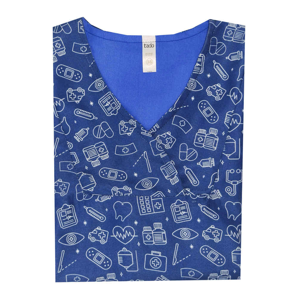 Women’s Blue Hospital Scrub Top – Fresh & Reliable