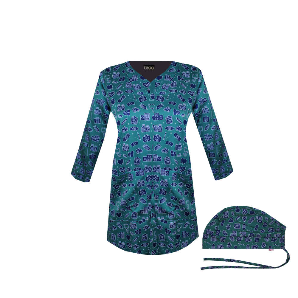 Women's Blue V-Neck Scrub Top – Classic & Comfortable