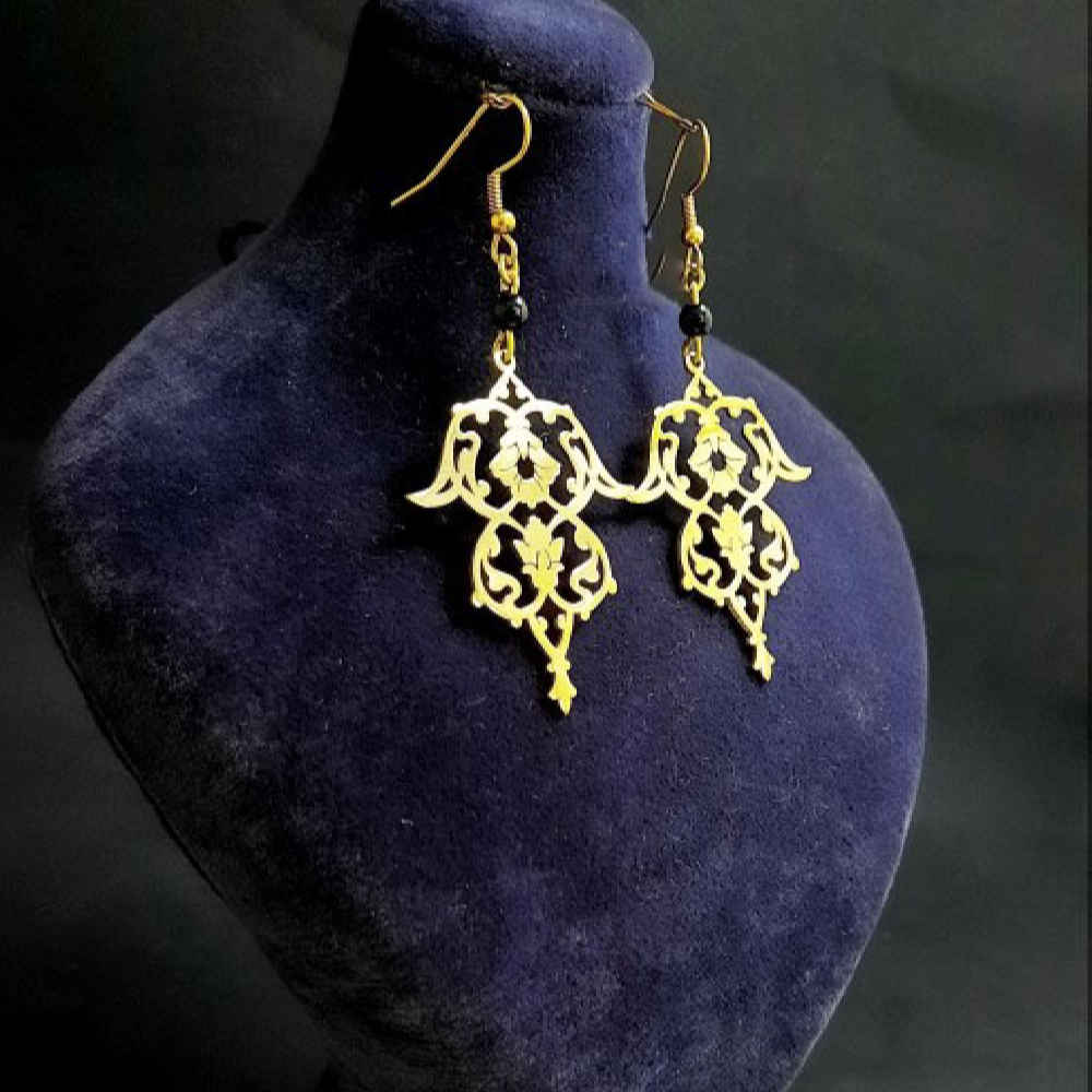 Persian Brass Dangle Earrings Model Eslimi