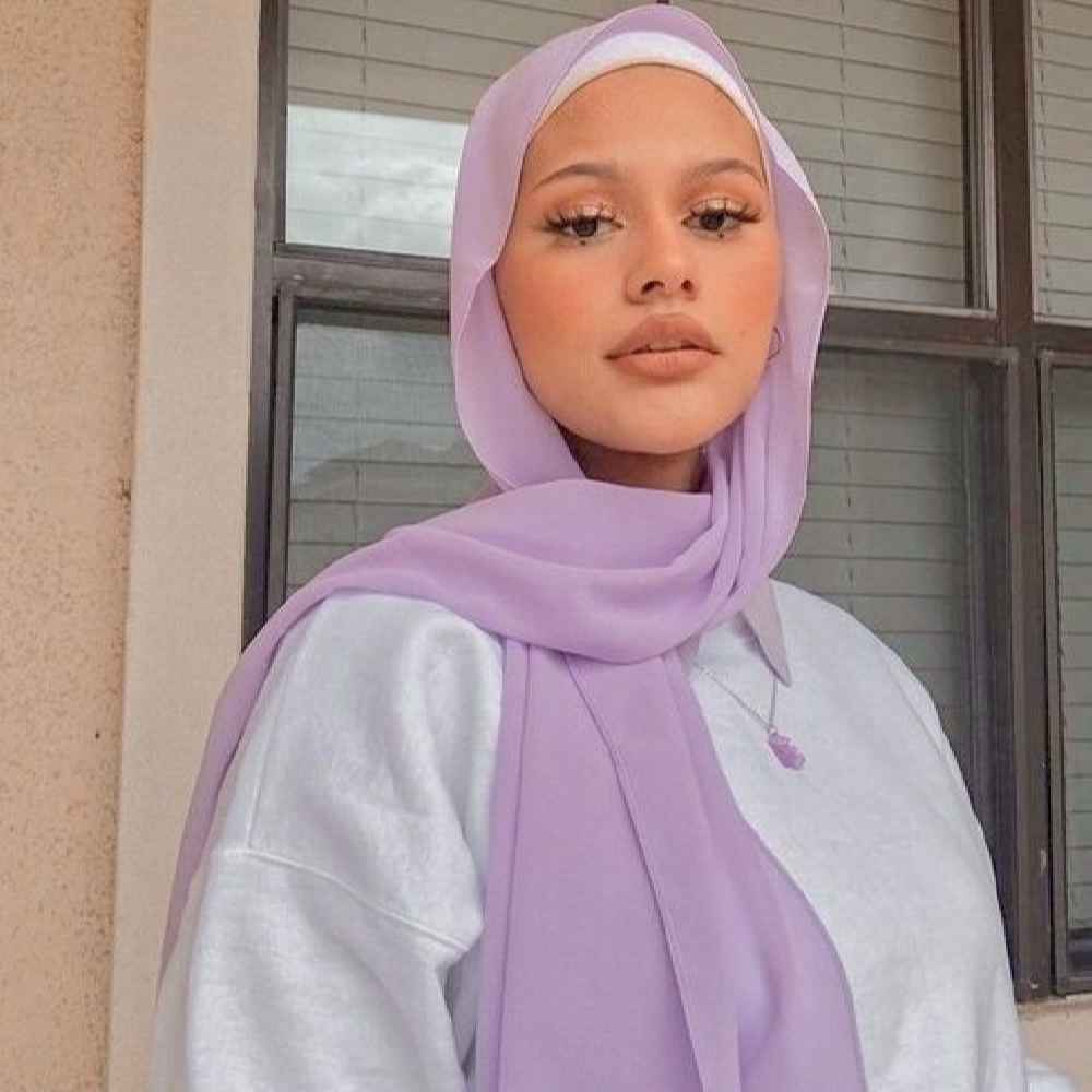 Lilac Chiffon Shayla Hijab Scarf for Women