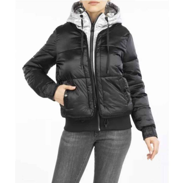 Puffer Jacket for Women Long Sleeve Zipper with Hood