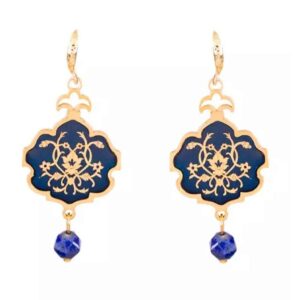 Women's Navy Blue Drop Earrings Model Eslimi