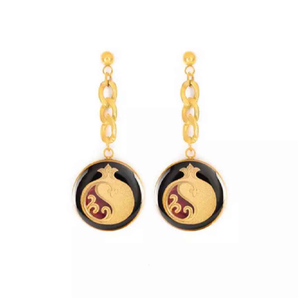 Persian Earrings Gold  Plated for Women Pomegranate Anar