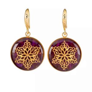 Women's Purple Drop Earrings Model Shamse