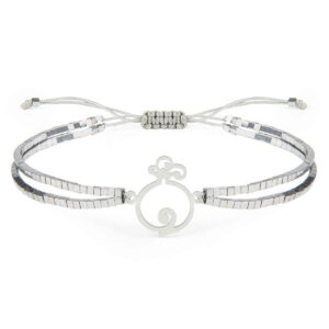 Women's Silver Beaded Bracelet Model Anar