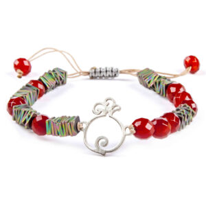 Women's Silver Beaded Bracelet Model Pomegranate