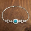 Silver Bracelet with Turquoise Gemstone for Women Afra