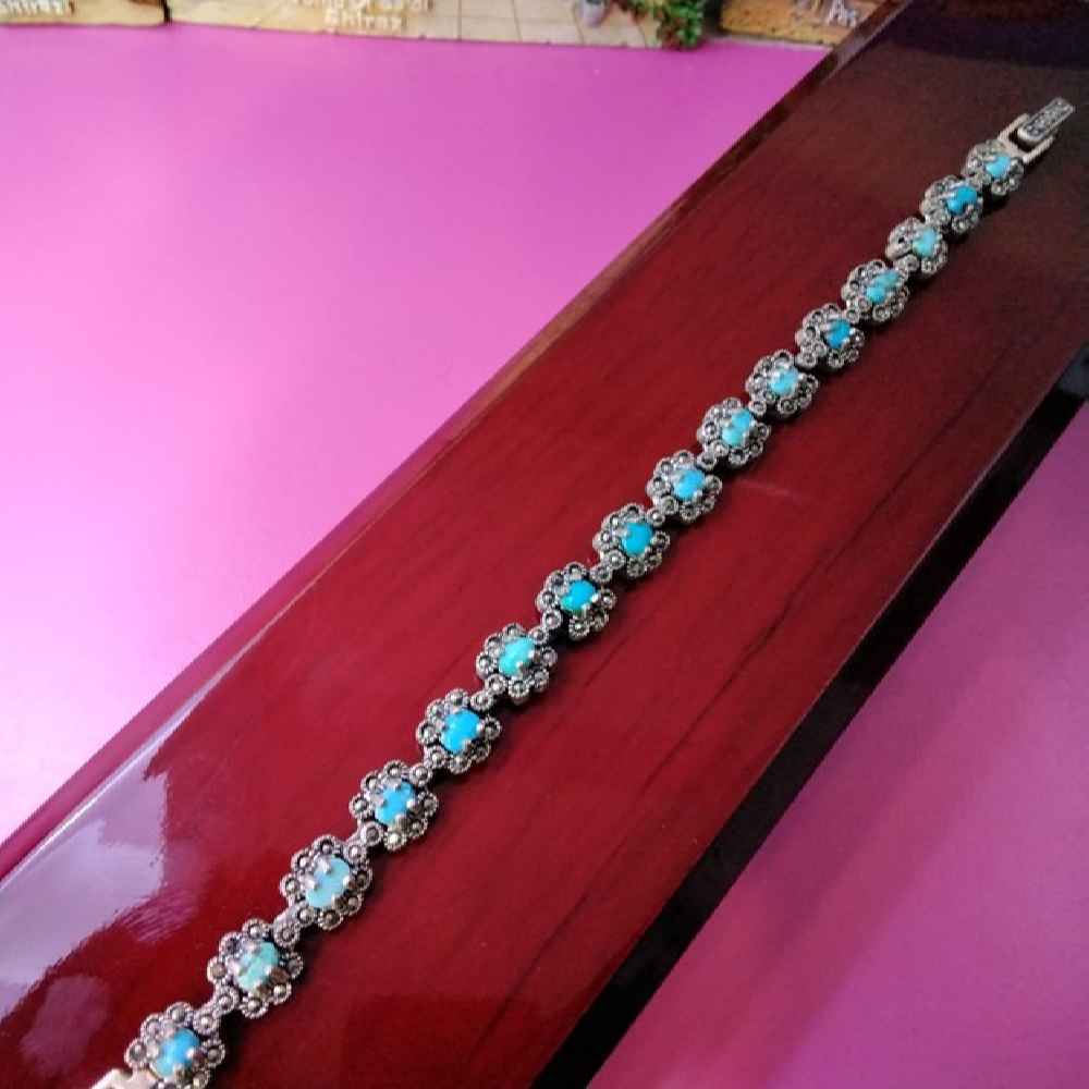 Silver Bracelet with Turquoise Gemstone for Women Gol