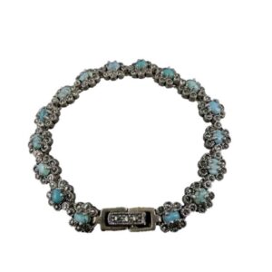 Women's Silver & Turquoise Link Bracelet Model Gol