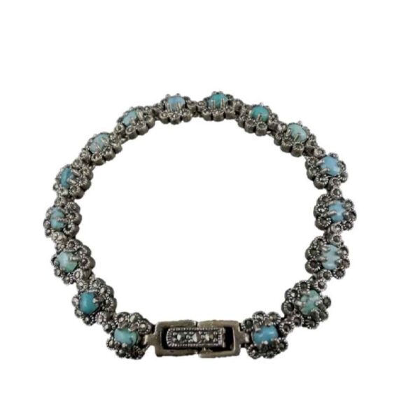 Silver Bracelet with Turquoise Gemstone for Women Gol