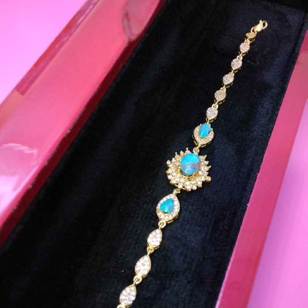 Silver Bracelet with Turquoise Gemstone for Women Nina