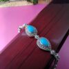 Silver Bracelet with Turquoise Gemstone for Women Sara