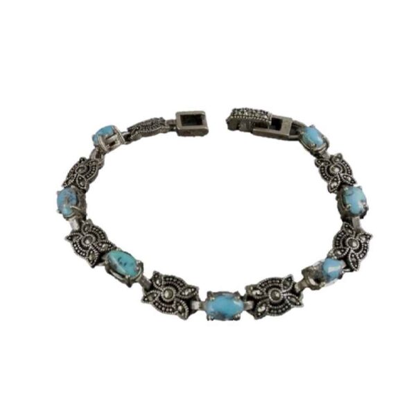 Silver Bracelet with Turquoise Gemstone for Women Vala