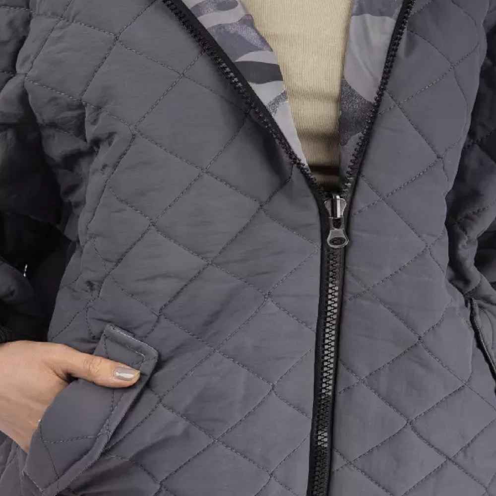 Puffer Jacket for Women Long Sleeve Zipper with Hood