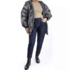 Puffer Jacket for Women Long Sleeve Zipper with Hood