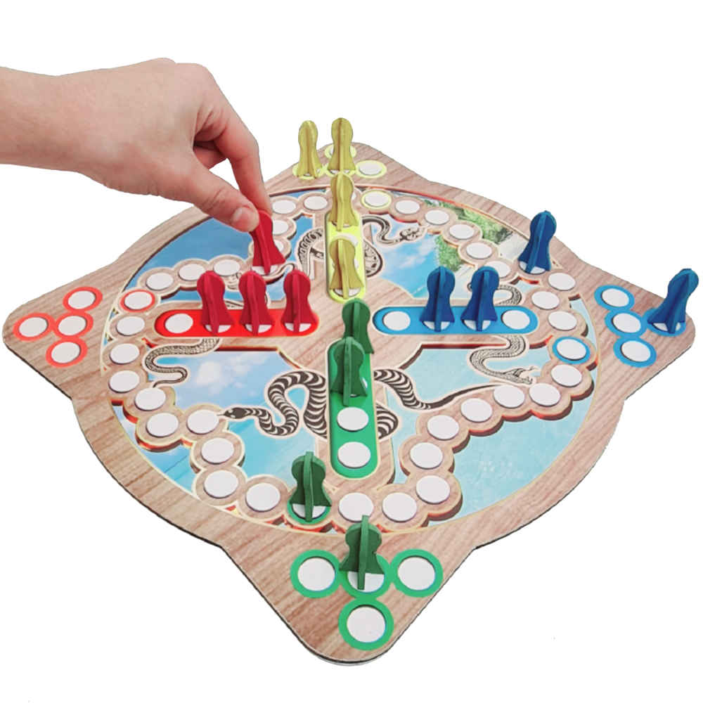 Wooden Mensch ärgere Dich nicht (Ludo) & Snakes & Ladders Game Set