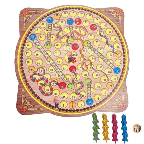 Wooden Mensch ärgere Dich nicht (Ludo) & Snakes & Ladders Game Set