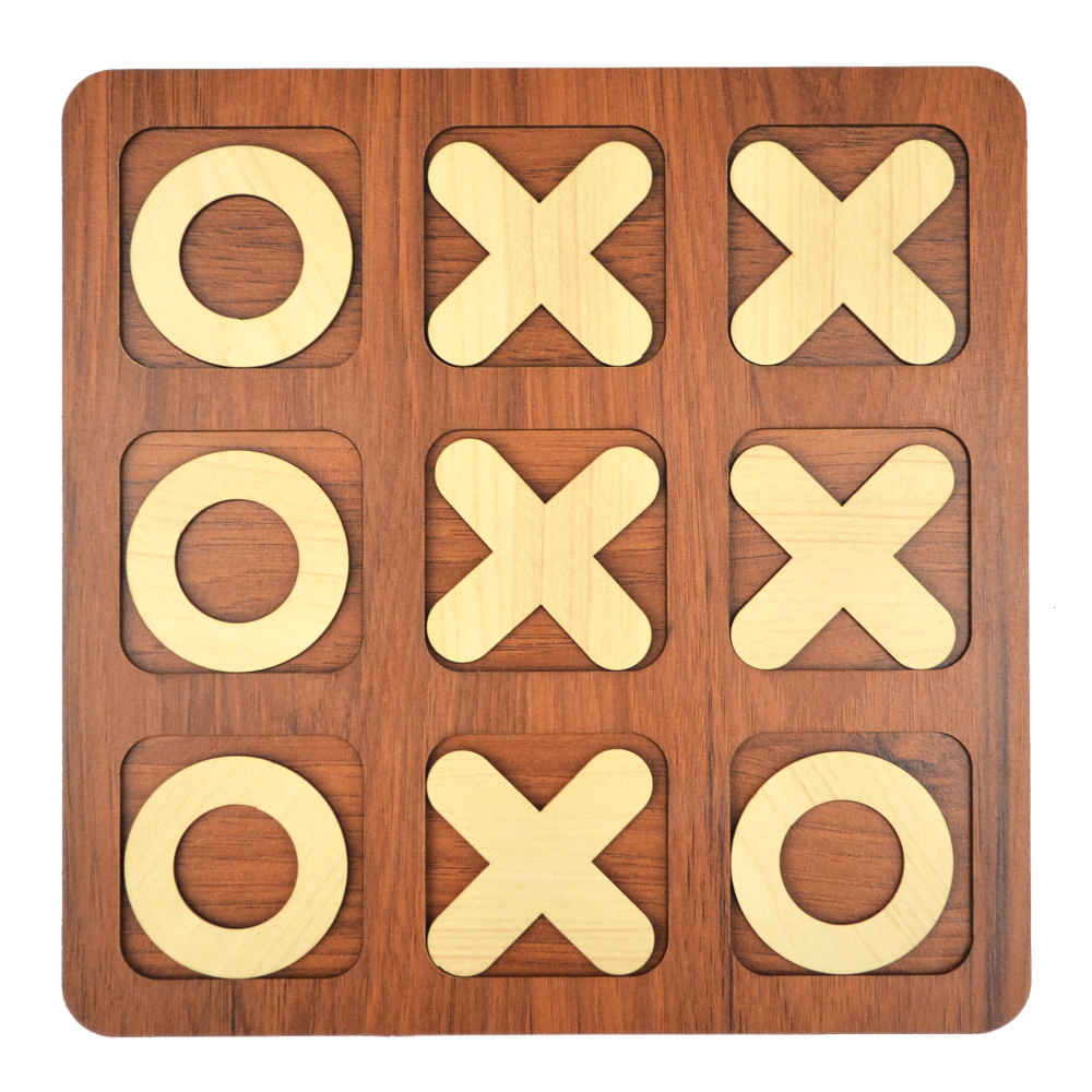 Wooden Tic Tac Toe Board Game Classic Strategy With Elegant Design wooden-tic-tac-toe-board-game-classic-strategy-with-elegant-design