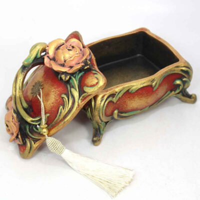 Polyester Jewelry Box Handcrafted With Vintage Style