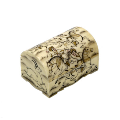 Handcrafted Bone Jewelry Box with Persian Chogan Pattern