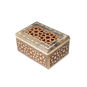 Wooden Jewelry Box Handcrafted With Marquetry Technique Design