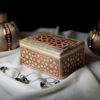 Handcrafted Wooden Jewelry Box with Marquetry Technique