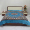 Persian Bedspread Set – Oriental Style Double Size with Termeh Fabric – Blue Kaveh