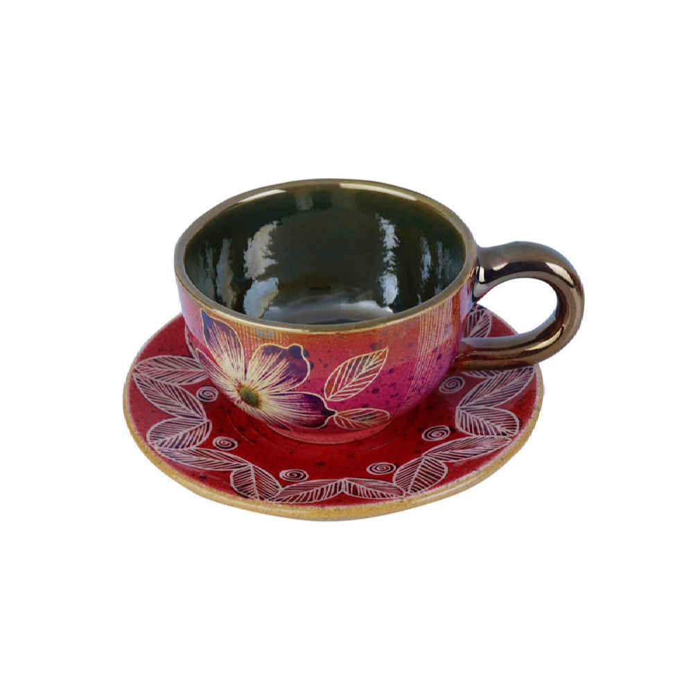 Persian Teacup Set with Saucer – Rose Ceramic Design