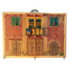 Handcrafted Persian Wooden Wall Key Holder with Traditional Style House