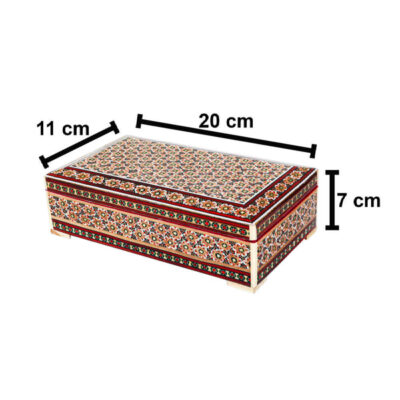 Handcrafted Wooden Jewelry Box with Decorative Persian Khatam Design