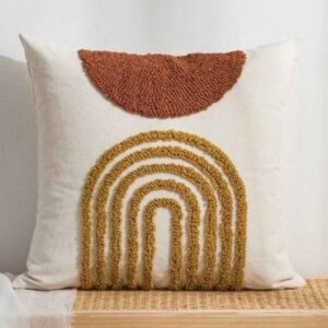 Punch Needle Cushion With Abstract Pattern