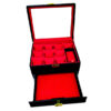 2-Tier Watch and Jewelry Box with Synthetic Leather and Suede Lining