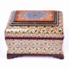 Handcrafted Wooden Jewelry Box with Persian Khatam Floral Design