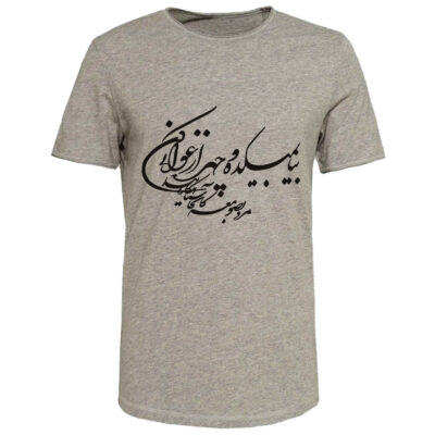 Persian Gray Cotton T-Shirt Model Shayan