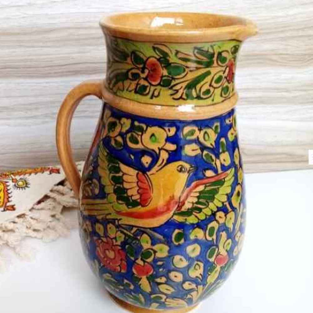 Set of Handcrafted Persian Pottery Pitcher & Cups Angela