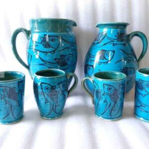 Handmade Ceramic Pitcher & Cup Set