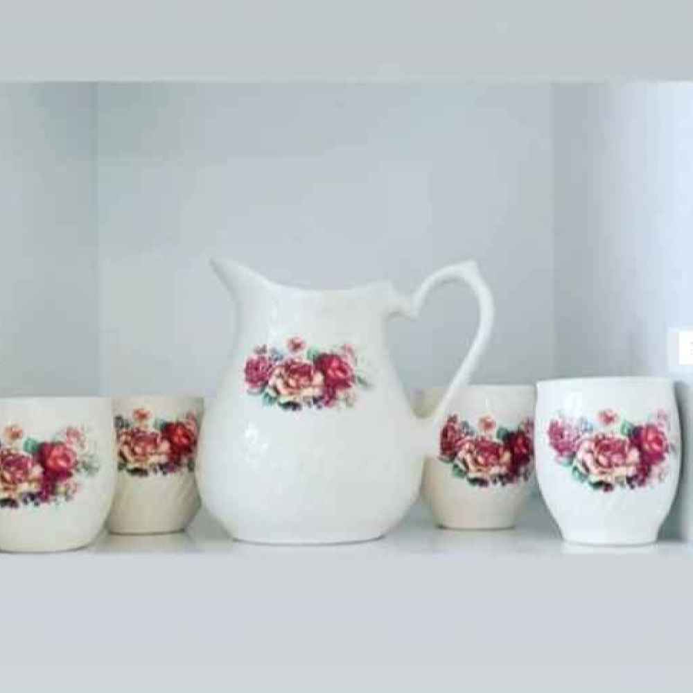 Set of Handcrafted Pottery Pitcher & Cups Set Model Sabalan