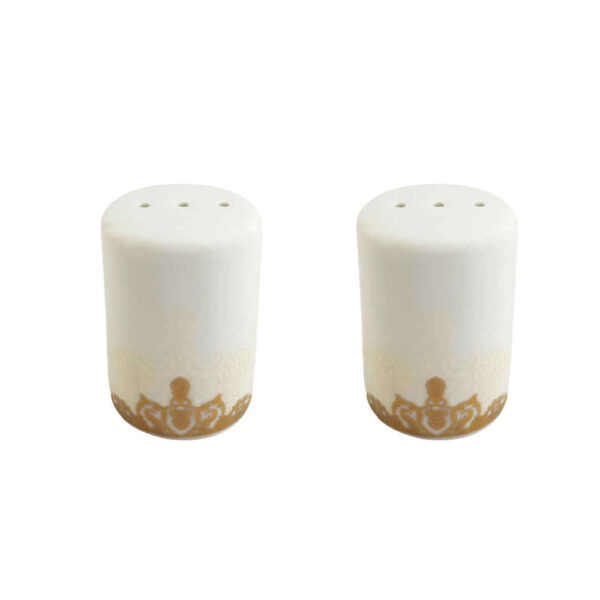 Set of Ceramic Salt & Pepper Shakers Golden