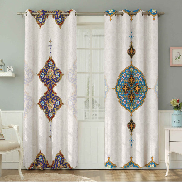 Printed Velvet Eyelet Curtain – Floral Aylar