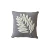 Punch Needle Cushion Cover - Embroidered Cotton Fibers & Leaf Design