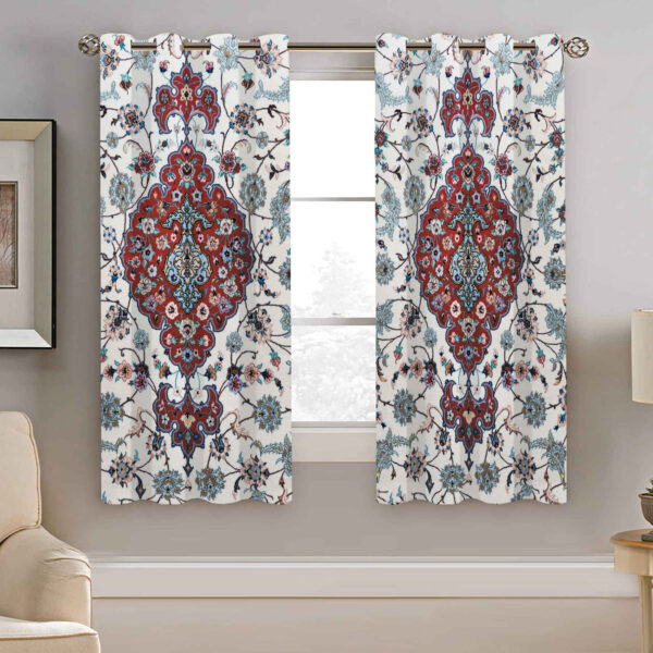 Printed Velvet Eyelet Curtain – Floral Saina