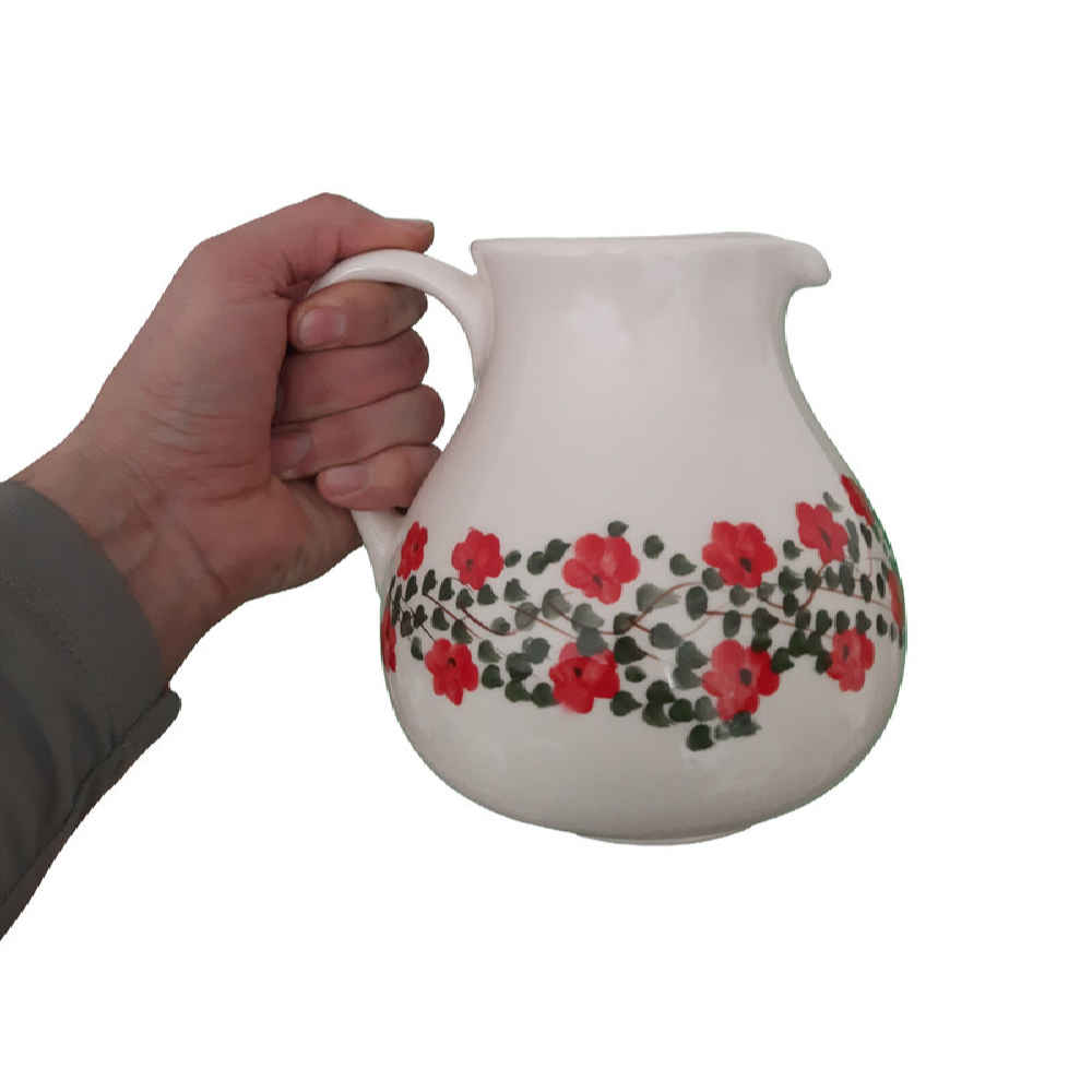 Set of Handcrafted Pottery Pitcher & Cups Spring