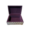 Handcrafted Wooden Jewelry Box with Persian Khatam Blue Flowers