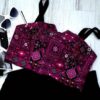 Women's Embroidered Crop Cami Top Model Noora