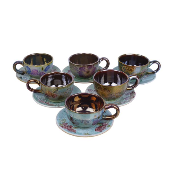 Persian Teacup Set with Saucer - Vida Ceramic Design