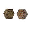 Handcrafted Wooden Jewelry Box with Persian Khatam Floral Design (x2)