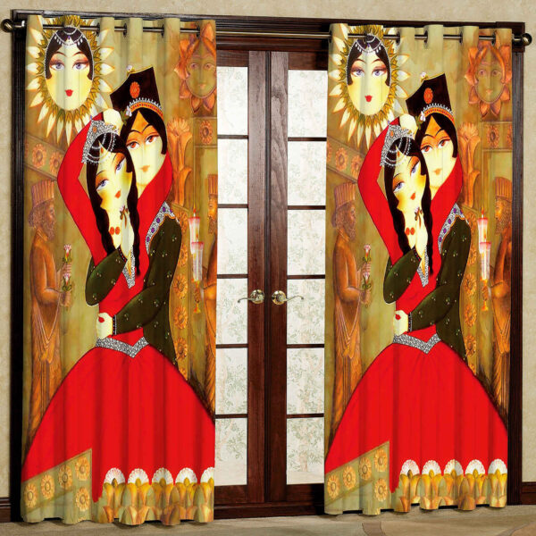 Printed Velvet Persian Eyelet Curtain – Majnoon