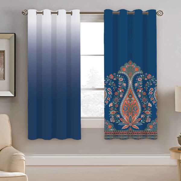 Printed Velvet Persian Eyelet Curtain – Floral Almas