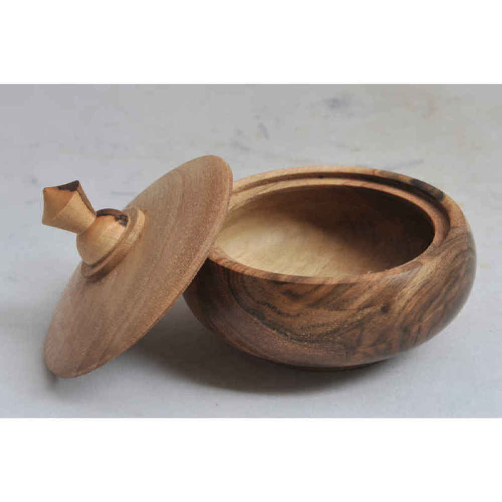 Handcrafted Wooden Sugar Bowl with Lid – Rustic Style & Natural Walnut Wood