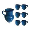 Set of Handcrafted Persian Pottery Pitcher & Cups Elizabeth